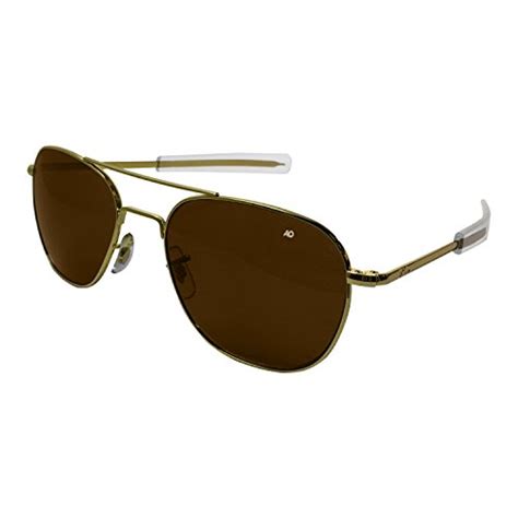 ao eyewear original pilot silver bayonet temples sunglasses brown lens